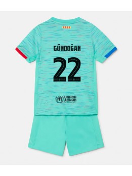 Barcelona Ilkay Gundogan #22 Dječji Rezervni Dres kompleti 2023-24 Kratak Rukavima (+ kratke hlače)